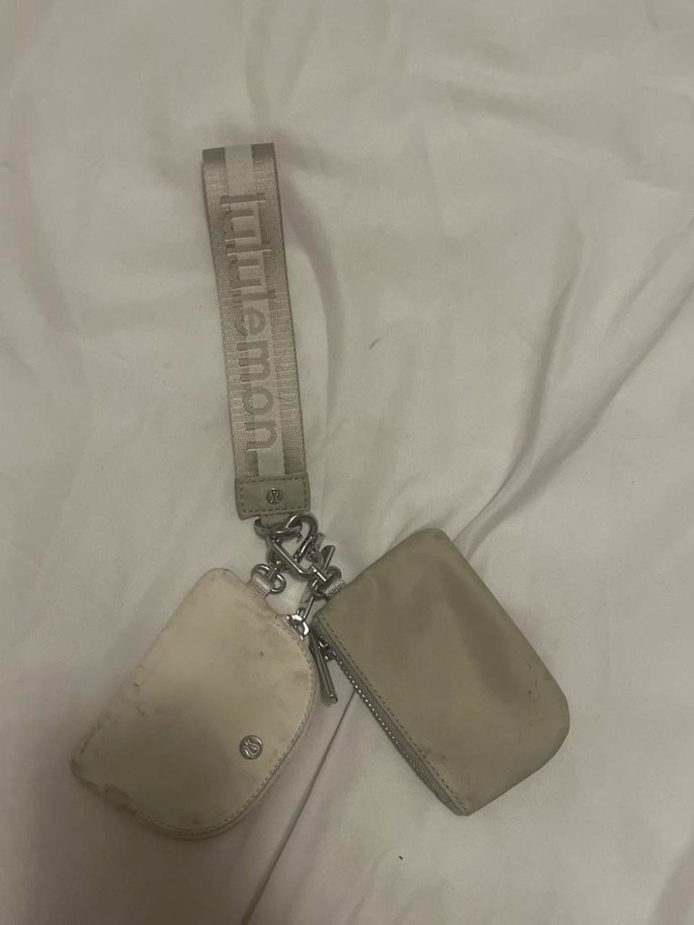 Lululemon Double Coin Pouch Wristlet - Beige/Cream